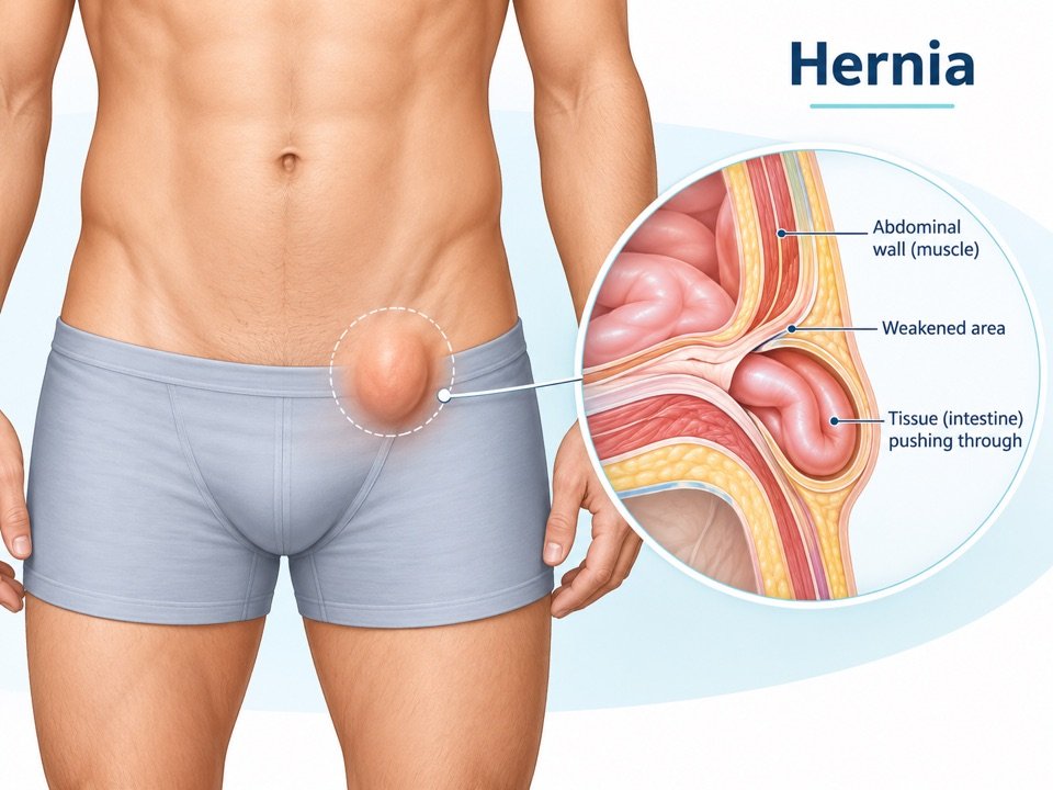 Hernia Surgery explanatory illustration