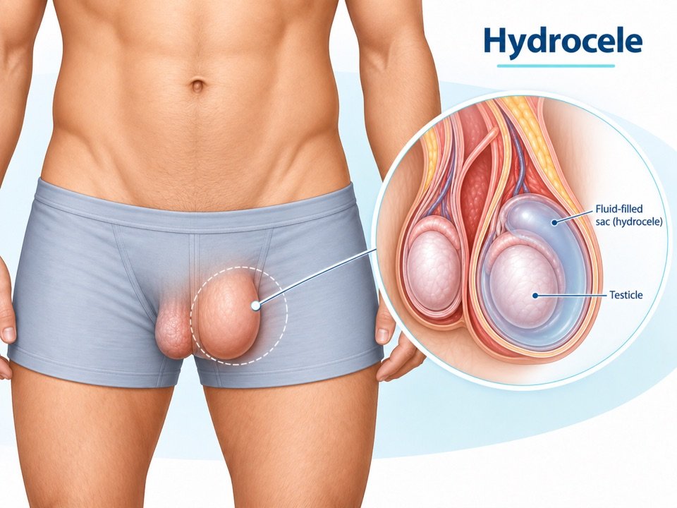 Hydrocele & Varicocele Surgery explanatory illustration